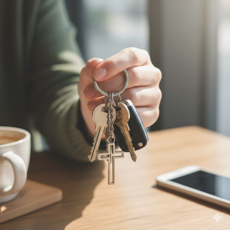 porta chaves crus minimalista com chaves